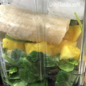 water, spinach, pineapple, banana, lime, ice